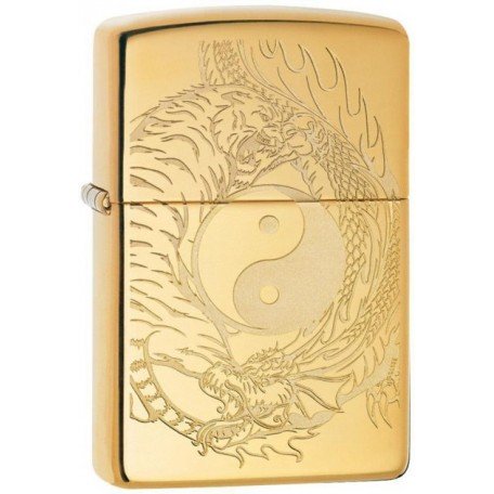 Запальничка Zippo 254B Tiger and Dragon Design Золотиста 49024
