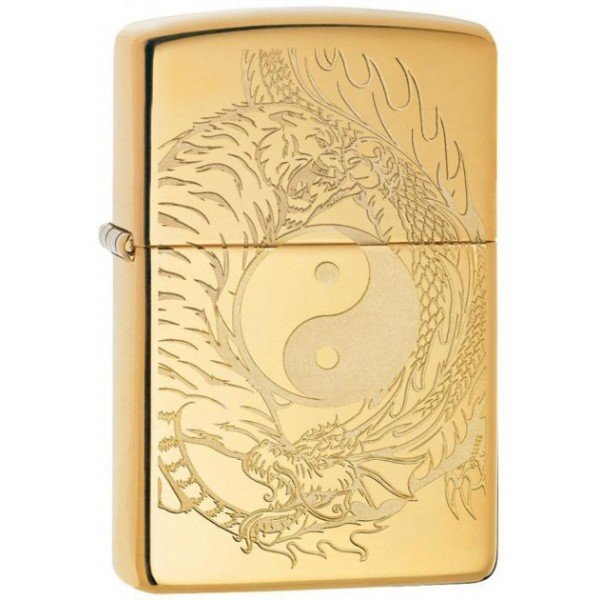  Запальничка Zippo 254B Tiger and Dragon Design Золотиста 49024