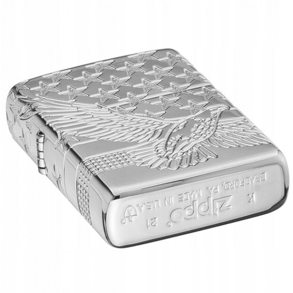 Запальничка колекційна армована Zippo Patriotic High Polish Chrome (Zippo 49027)