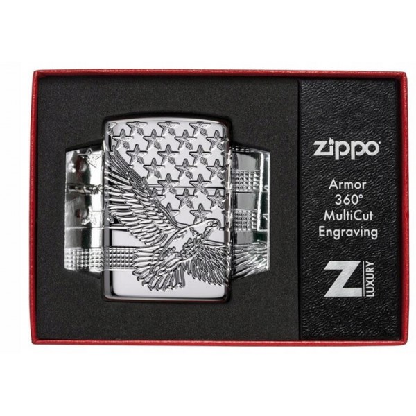 Запальничка колекційна армована Zippo Patriotic High Polish Chrome (Zippo 49027)