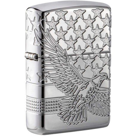 Запальничка колекційна армована Zippo Patriotic High Polish Chrome (Zippo 49027)