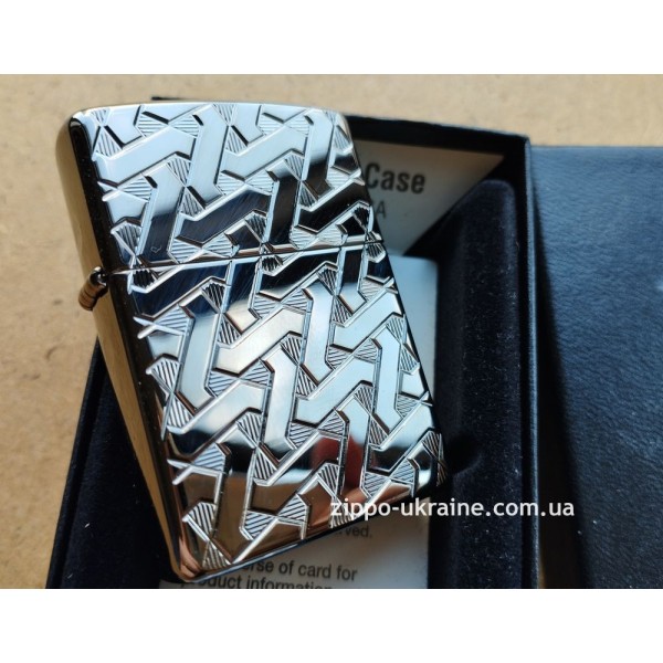  Запальничка Zippo 24095 Geometric Weave Design Armor Чорна (Zippo 49173)