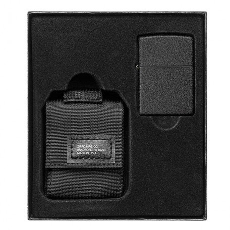 Зажигалка тактический чехол Zippo Blk Crackle ltr Черный GS (49402)