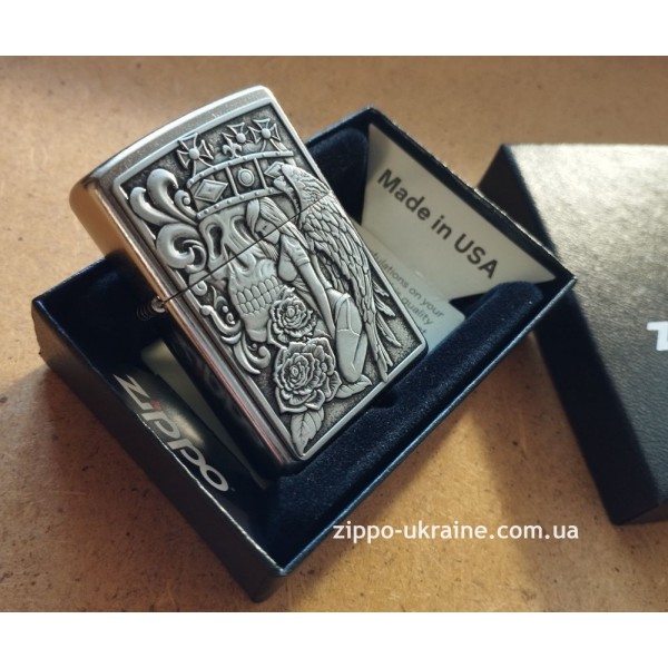 Запальничка Zippo 207 Skull And Angel Emblem (49442)