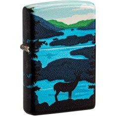 Запальничка бензинова Zippo Deer Landscape 540 Color Process Picturesque Scenic Design Чорний (49483)