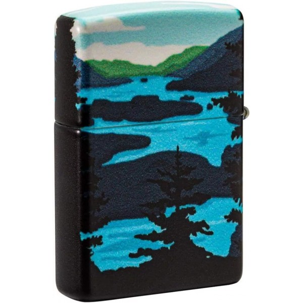 Запальничка бензинова Zippo Deer Landscape 540 Color Process Picturesque Scenic Design Чорний (49483)