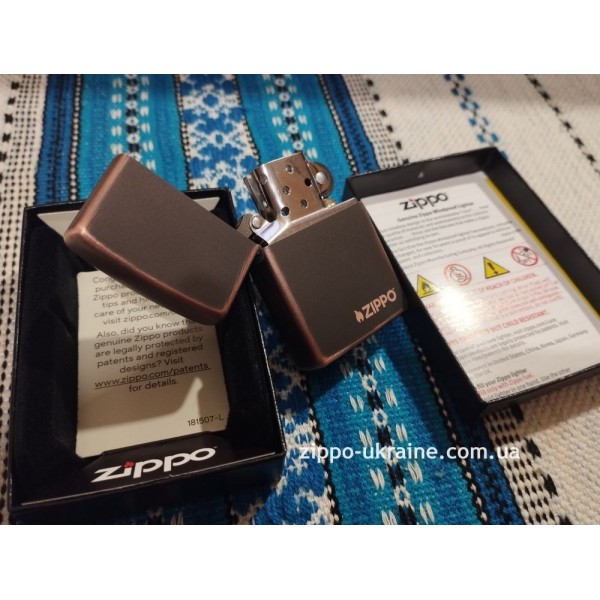Зажигалка Zippo Rustic Bronze Zippo Logo 49839ZL, зиппо лого
