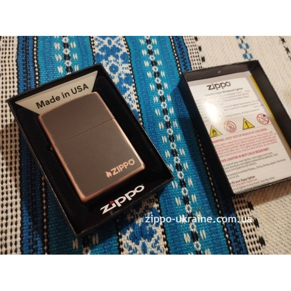 Запальничка Zippo Rustic Bronze Zippo Logo 49839ZL, зиппо лого