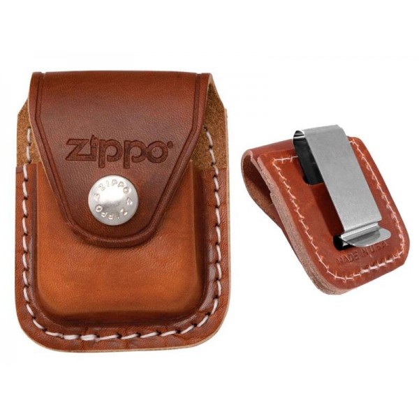 Чохол Zippo коричневий з кліпсою LPCB