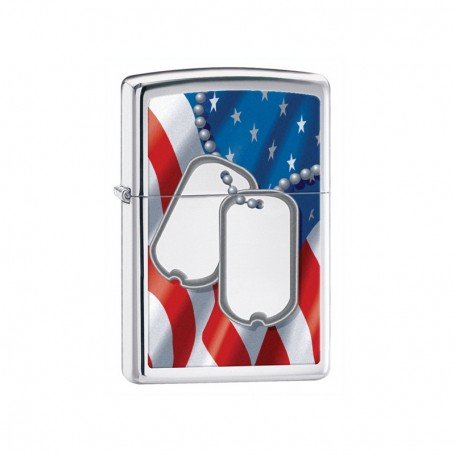 Запальничка Zippo Classics Flag & Dog Tags High Polish Chrome 28291