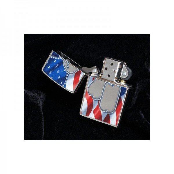 Запальничка Zippo Classics Flag & Dog Tags High Polish Chrome 28291
