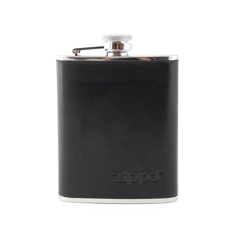 Фляга Zippo сталева чорна шкіра 180 мл 6 OZ (2005269)