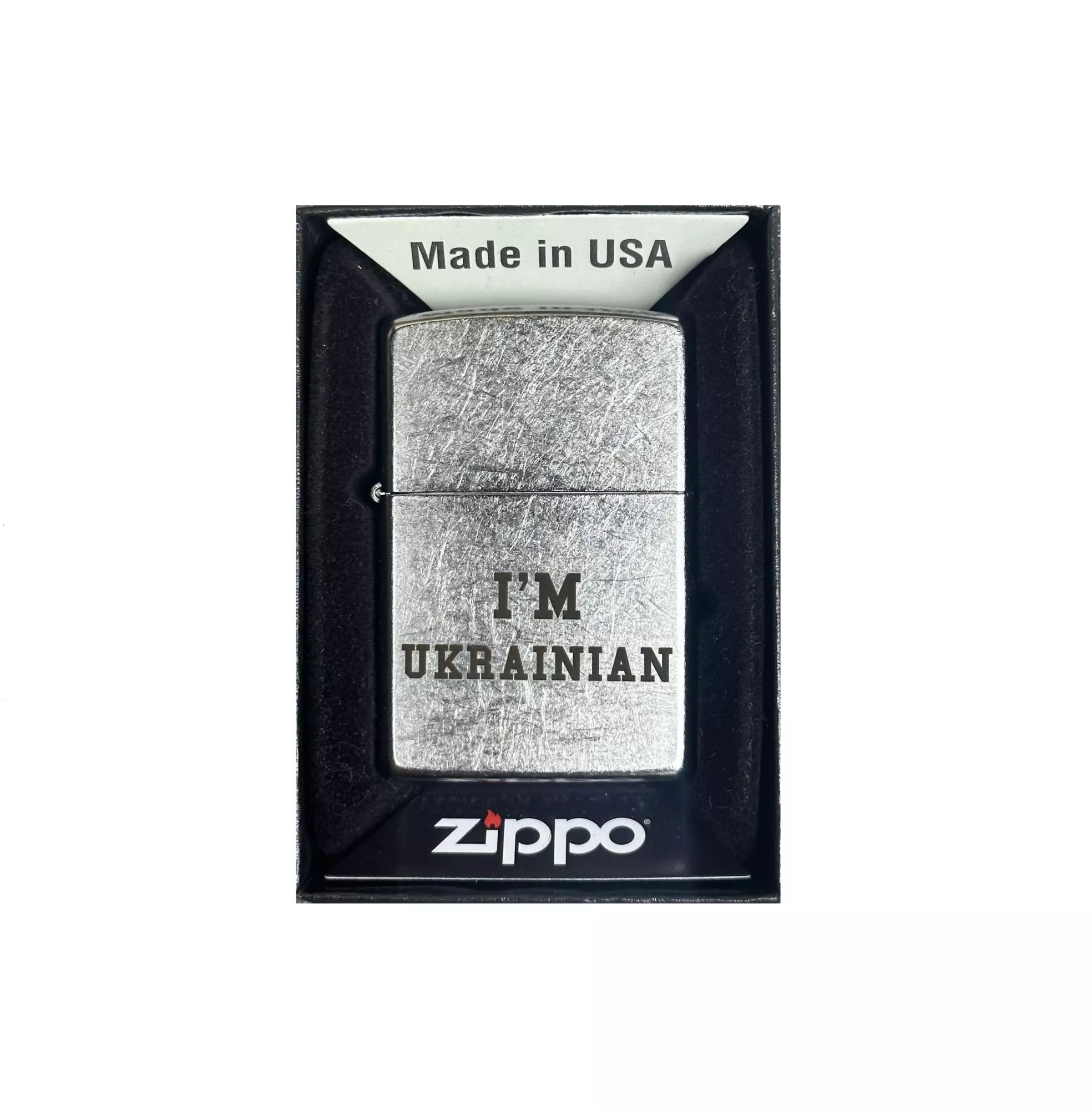 Запальничка бензинова Zippo Ukraine Classic Street Chrome гравіювання 207 IMU