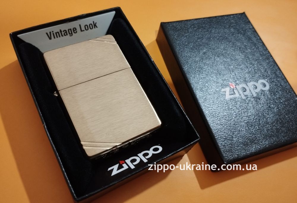 Запальничка Zippo Vintage Brushed Fin Brass 240