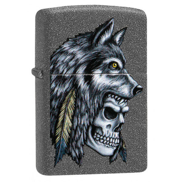 Запальничка Zippo 211 Wolf Skull Feather Design 29863