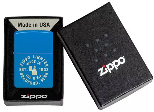 Запальничка бензинова Zippo Seal Laser Engraved Design Sky Blue Matte небесно блакитна (46173)