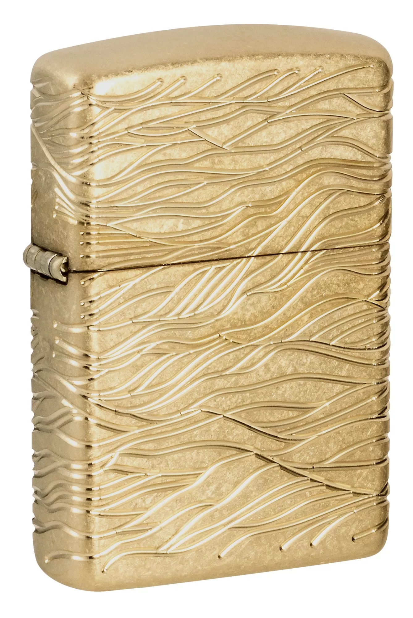 Запальничка армована бензинова ZIPPO Armor® 360° MultiCut Tumbled Brass Luxury Waves, золотиста (46273)
