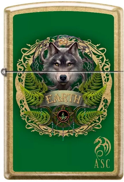 Бензинова запальничка Zippo Anne Stokes Collection Зелено-золота (46407 z)