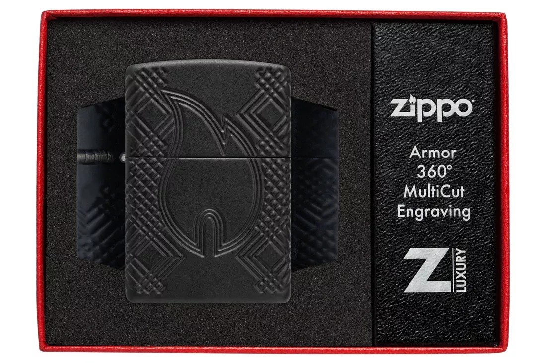 Запальничка армована бензинова ZIPPO Armor® Black Matte lMultiCut, матова, чорний (46775)