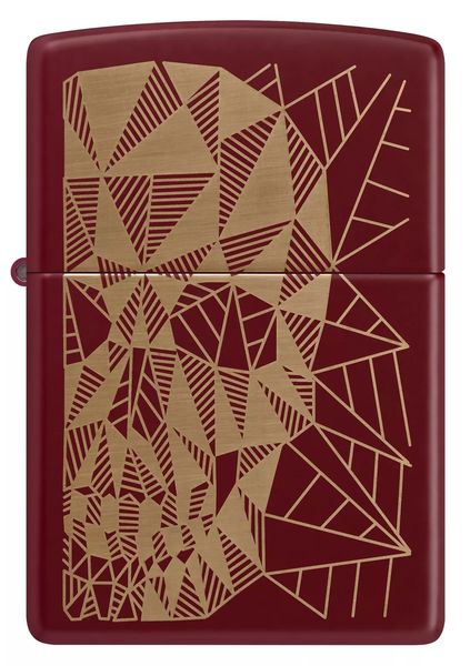Запальничка бензинова ZIPPO Reg Merlot Matte Geometric Skull Design червоний (46835)
