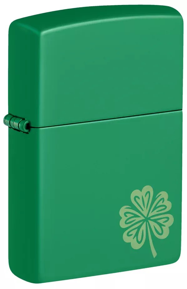 Зажигалка бензиновая ZIPPO Regular Grass Green Matte Lucky Clover