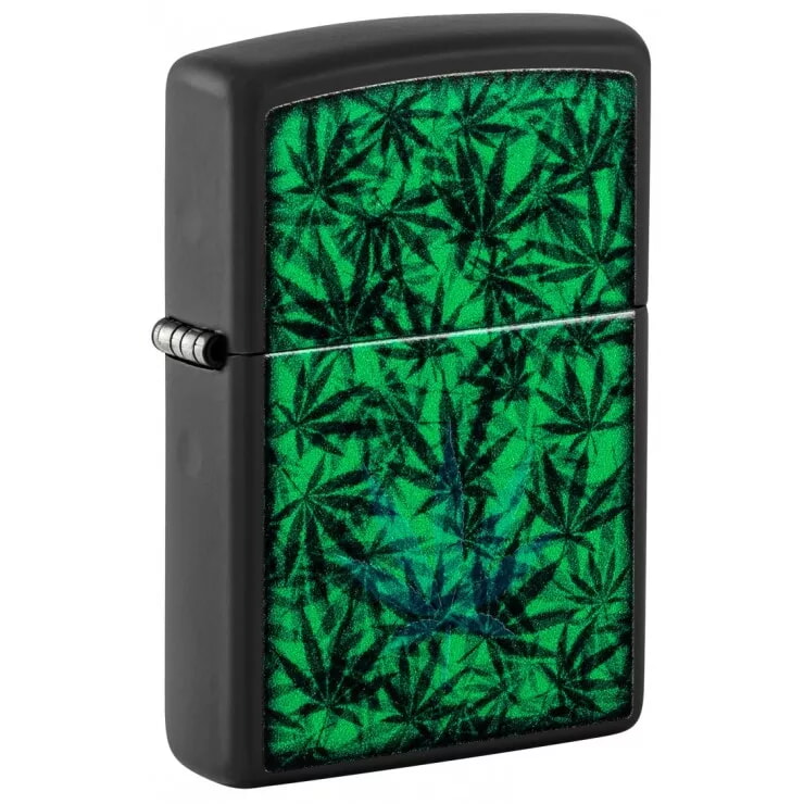 Запальничка ZIPPO Cannabis Design Black Light світиться в ультрафіолеті (48736)