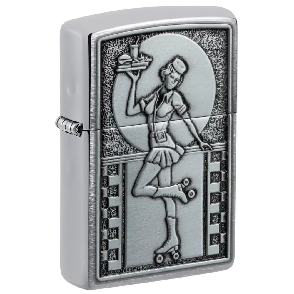 Запальничка бензинова ZIPPO Roller Waitress Emblem, хром (48904)