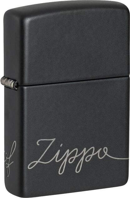 Запальничка Zippo Cursive Чорна матова (Zippo 48979)