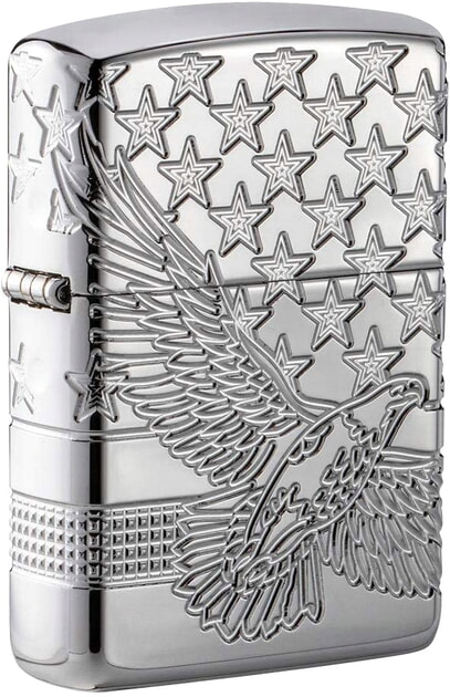 Запальничка колекційна армована Zippo Patriotic High Polish Chrome (Zippo 49027)